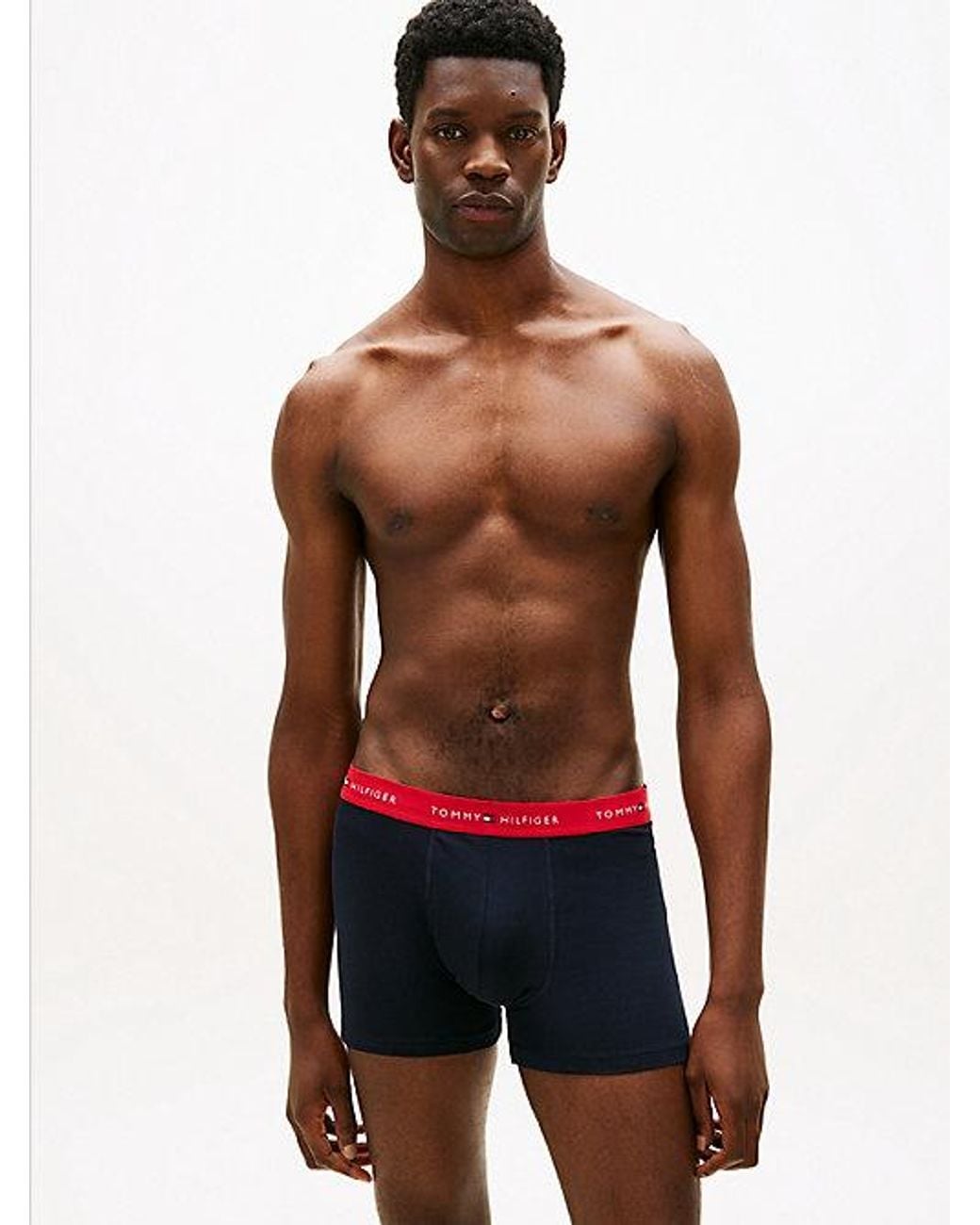Tommy Hilfiger Blue Plus 3 Pack Signature Logo Waistband Trunks for men