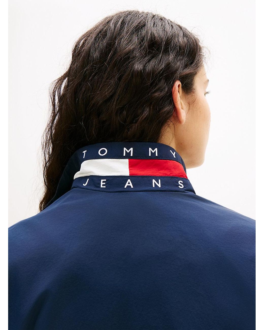 Tommy Hilfiger Blue Lightweight Varsity Windbreaker Jacket With Logo Detail
