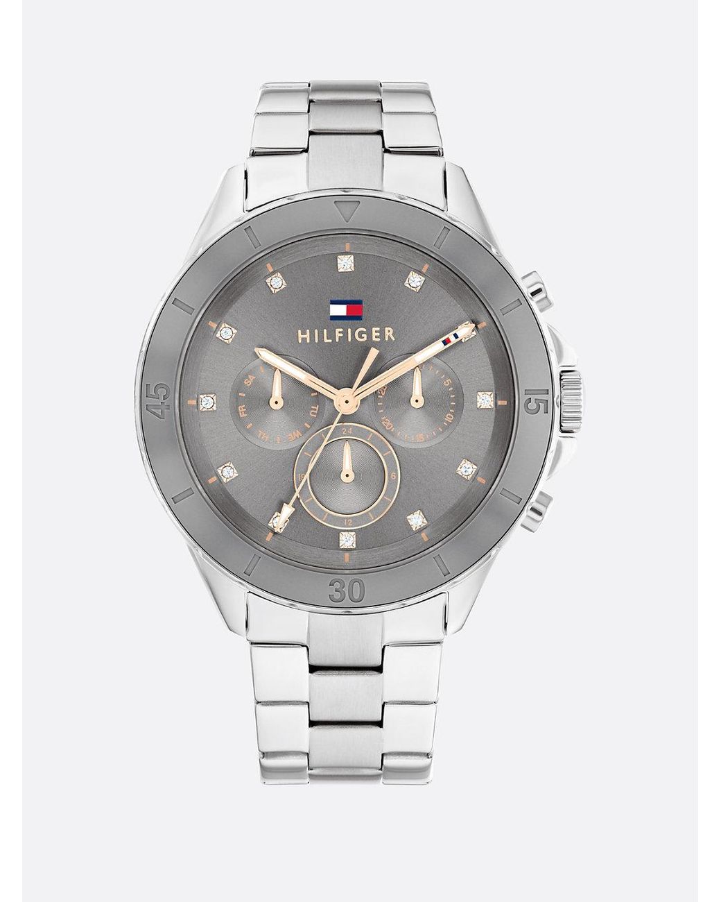 Tommy Hilfiger Gray Stainless Steel Chain-link Watch