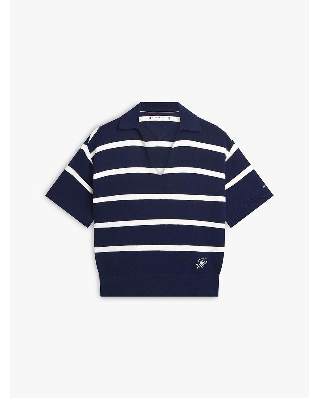 Tommy Hilfiger Blue Premium Knit Relaxed Polo Jumper