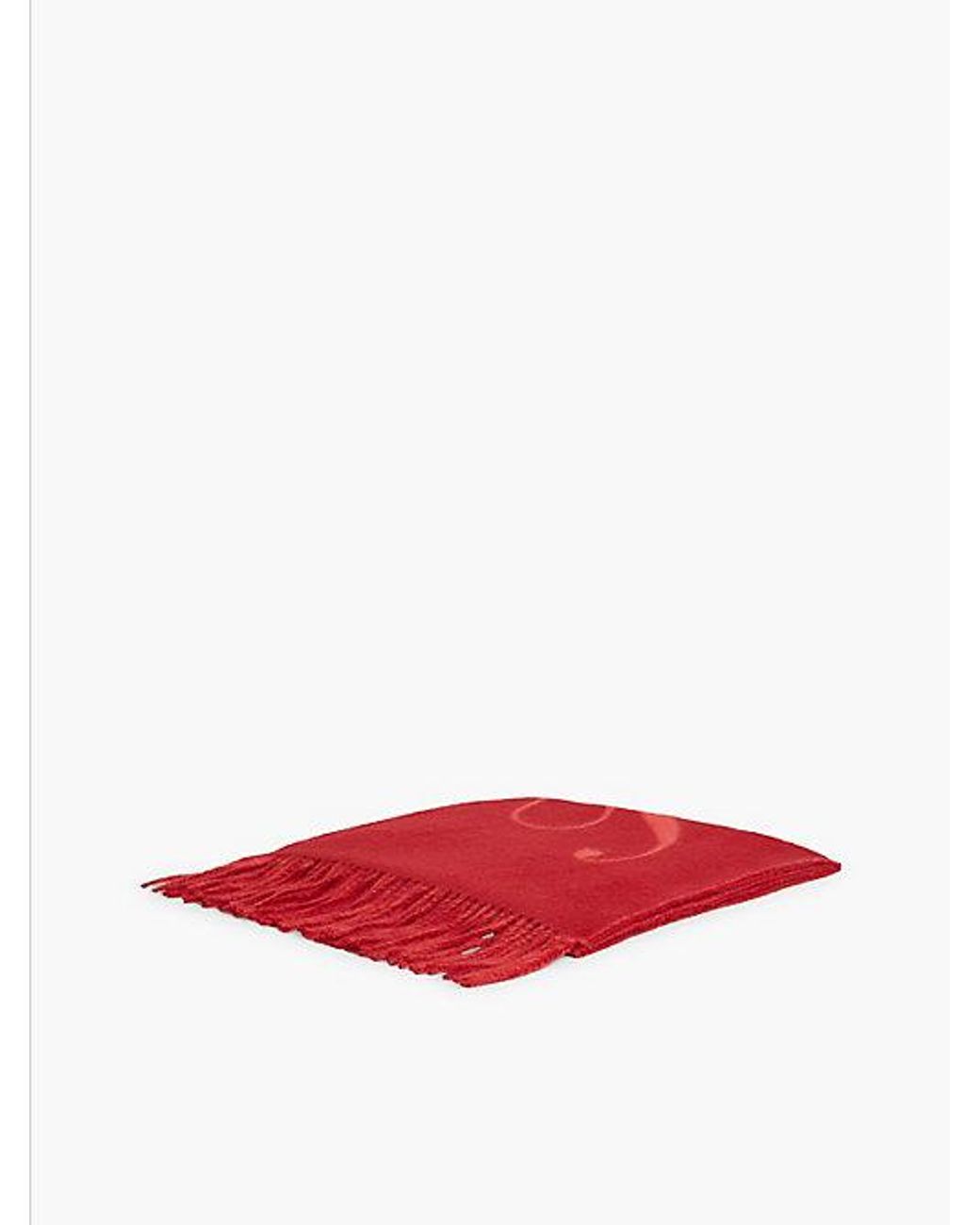 Tommy Hilfiger Red Pure Wool Woven Logo Scarf
