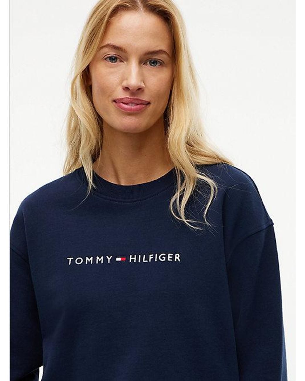 Tommy Hilfiger Blue Essential Terry Relaxed Lounge Sweatshirt