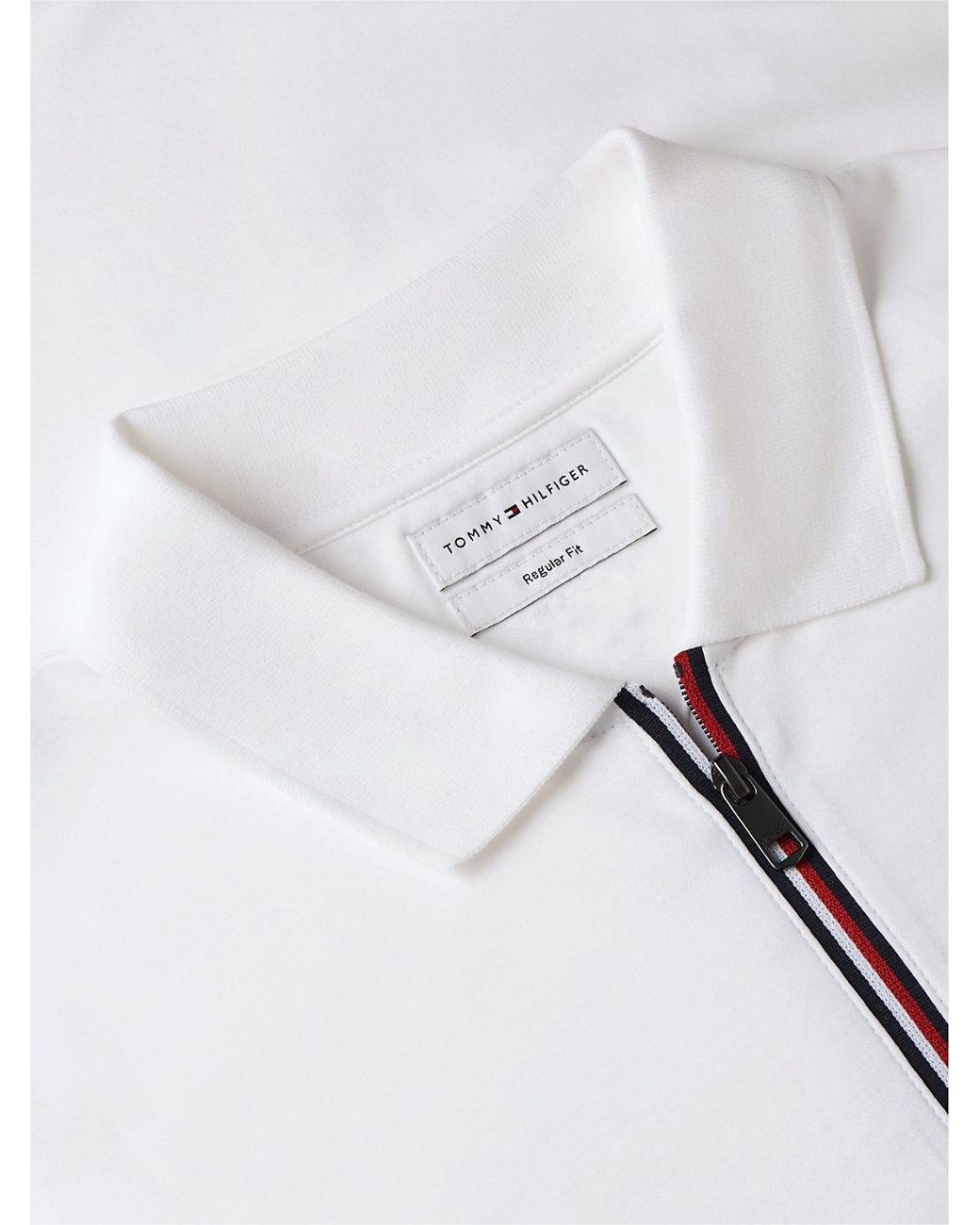 Tommy Hilfiger White Regular Fit Fluid Cotton Polo Shirt for men