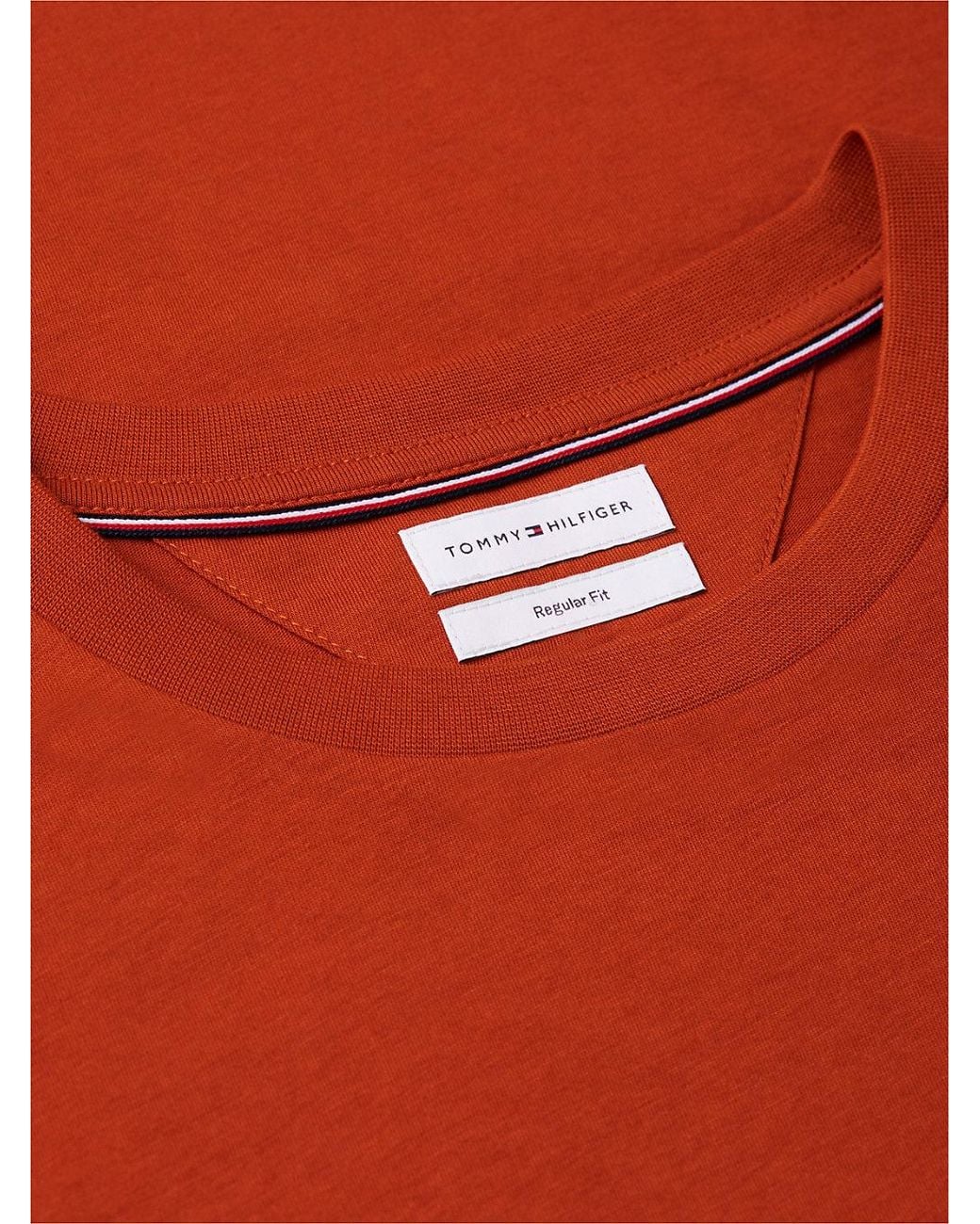 Tommy Hilfiger Red Logo Jersey Crew Neck T-Shirt for men