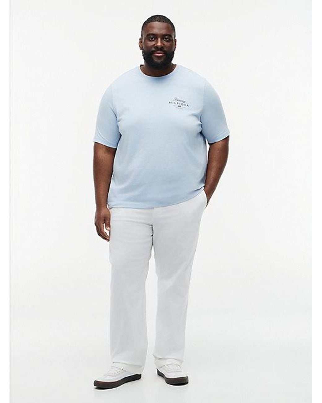 Tommy Hilfiger Blue Plus Logo Jersey Crew Neck T-Shirt for men