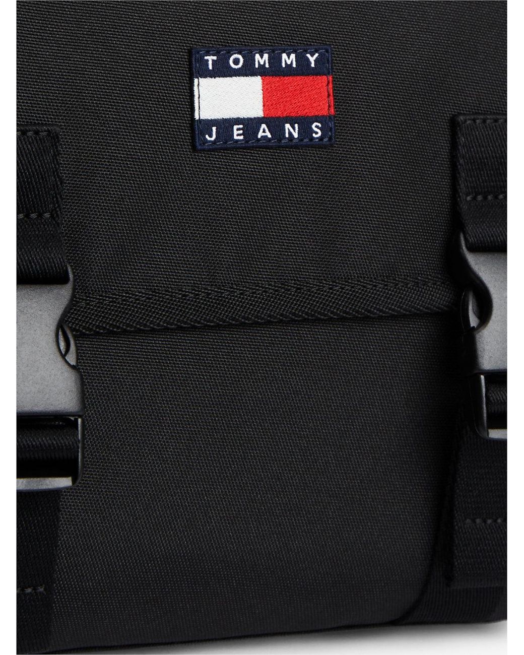 Tommy Hilfiger Black Essential Logo Crossbody Messenger Bag for men