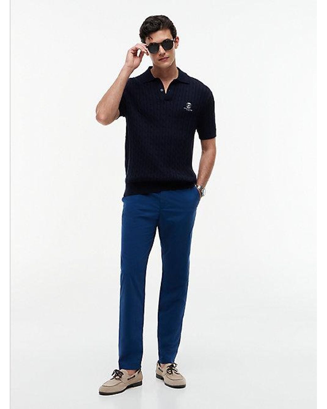 Tommy Hilfiger Blue Harlem Lightweight Tapered Leg Chinos for men