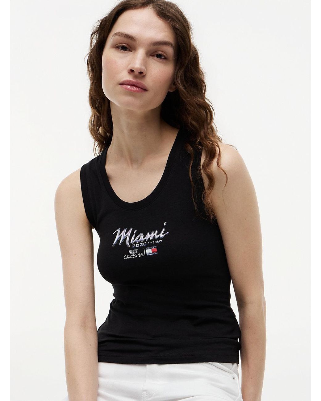 Tommy Hilfiger White Th X Cadillac Formula 1 Team Miami Tank Top