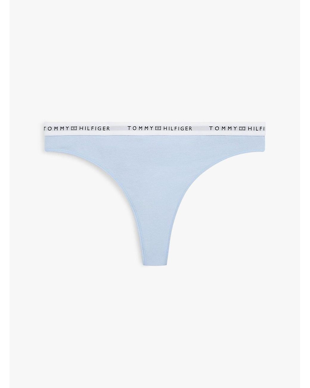 Tommy Hilfiger White Repeat Logo Waistband Thong