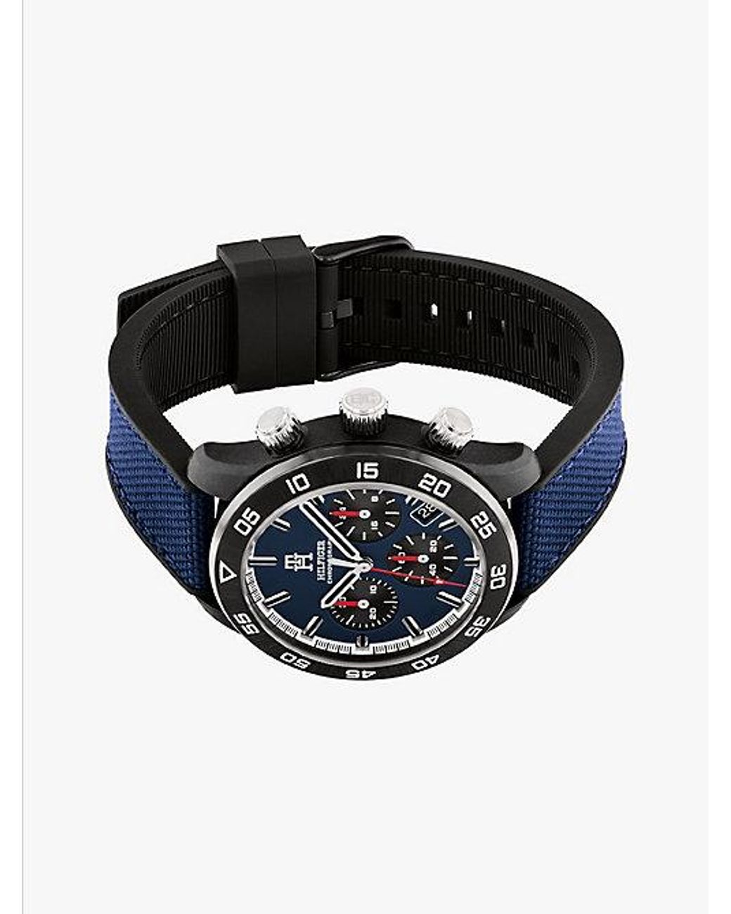 Tommy Hilfiger Blue Th Monogram Navy Chronograph Watch for men