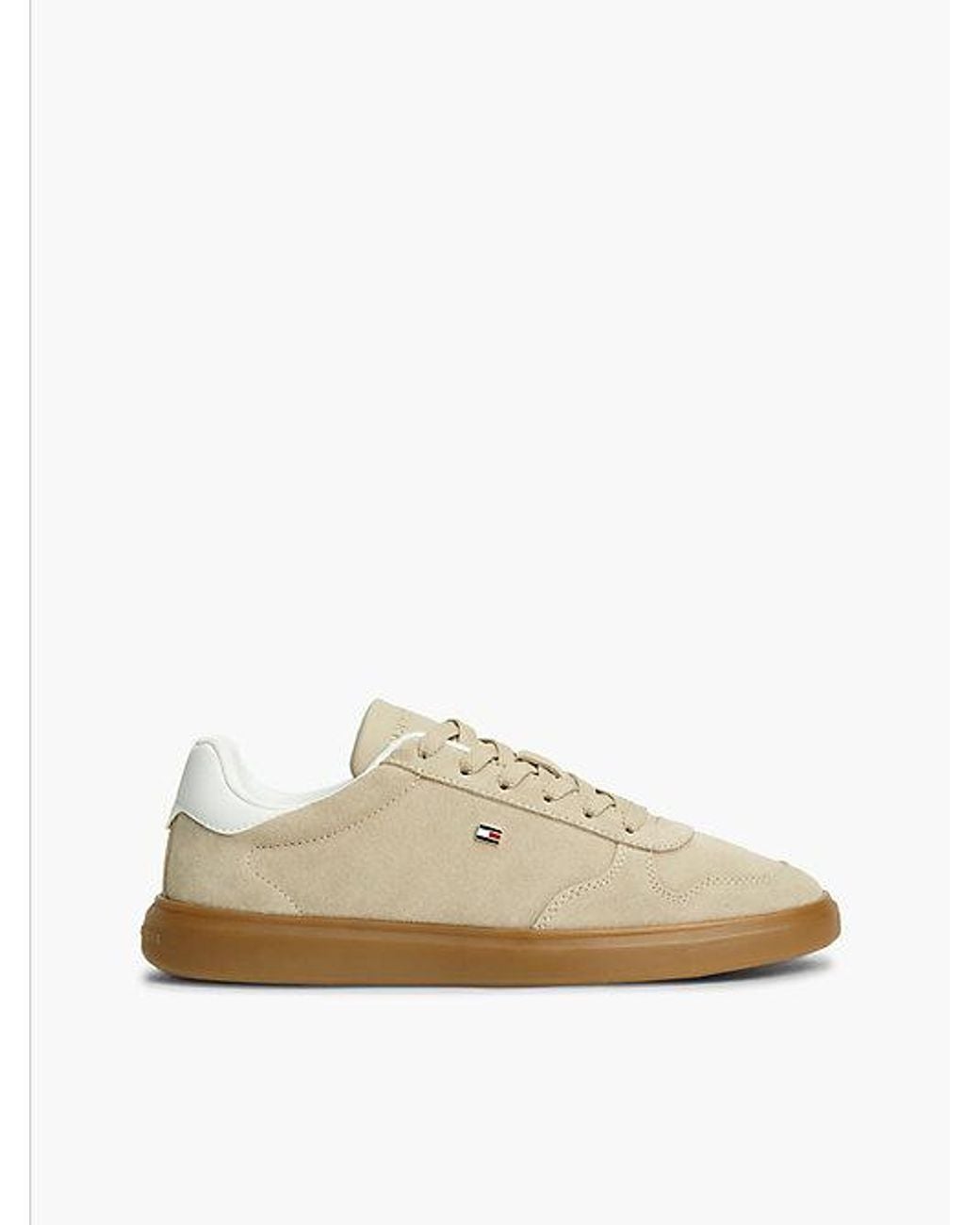 Tommy Hilfiger White Lightweight Suede Court Trainers