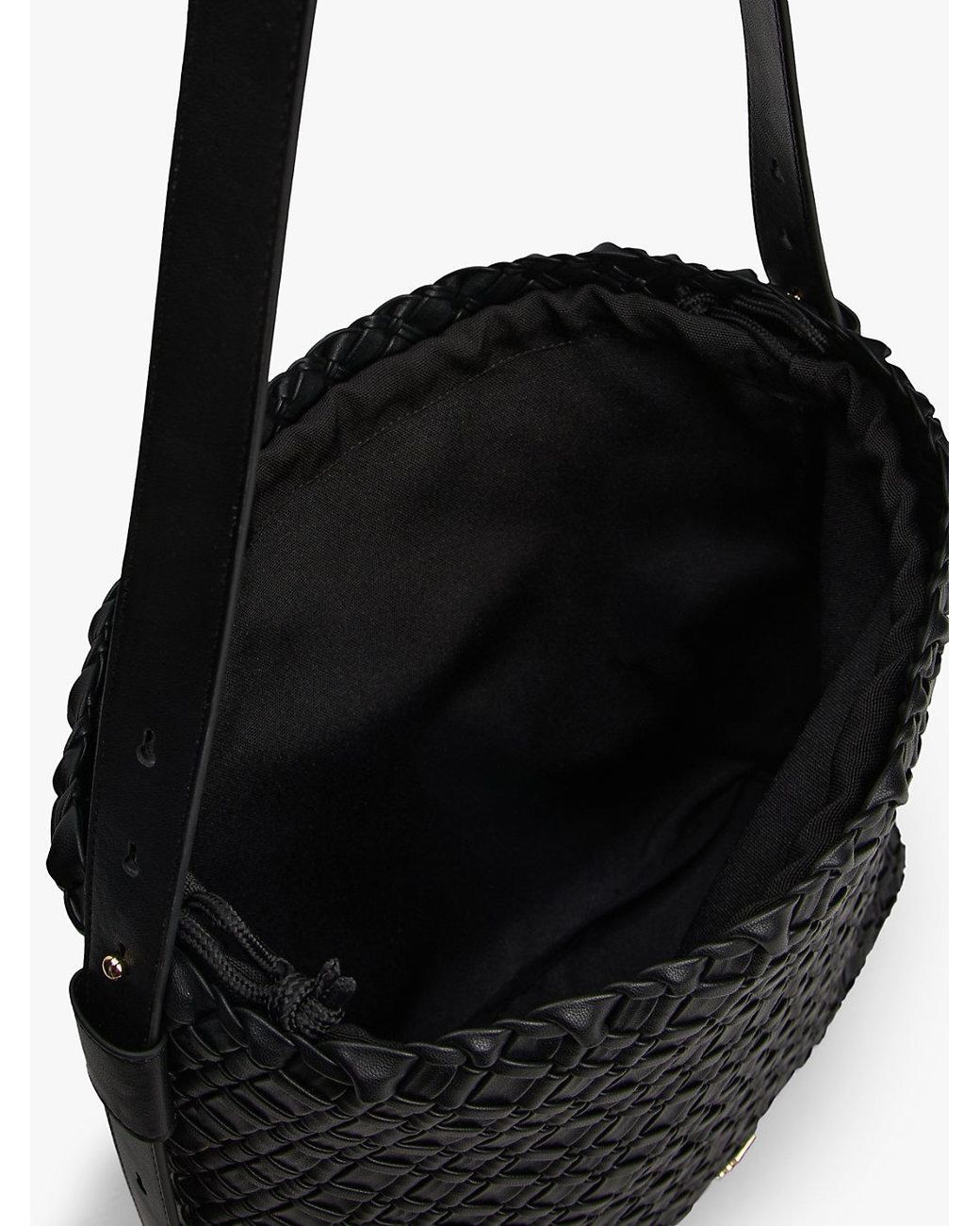 Tommy Hilfiger Black Th Monogram Braided Hobo Bag