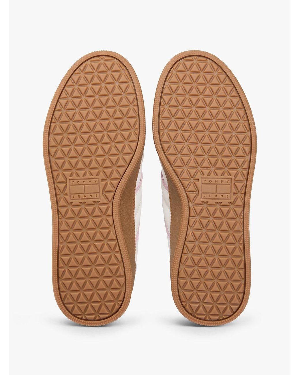 Tommy Hilfiger Natural The Greenwich Leather Mixed Texture Platform Trainers