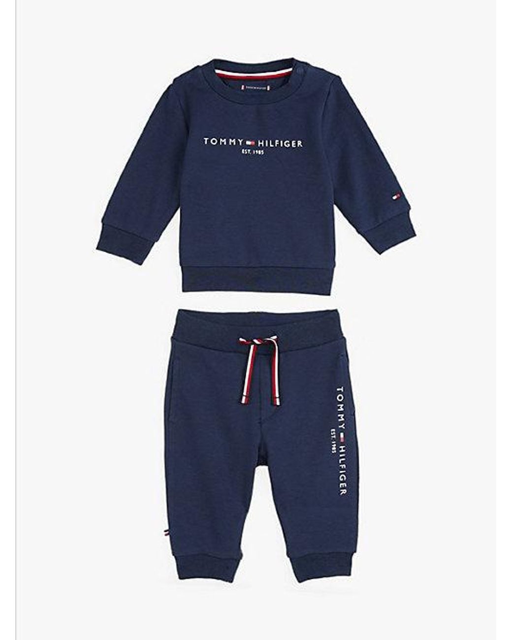 Tommy Hilfiger Blue Essential Logo Sweatshirt And Joggers Set