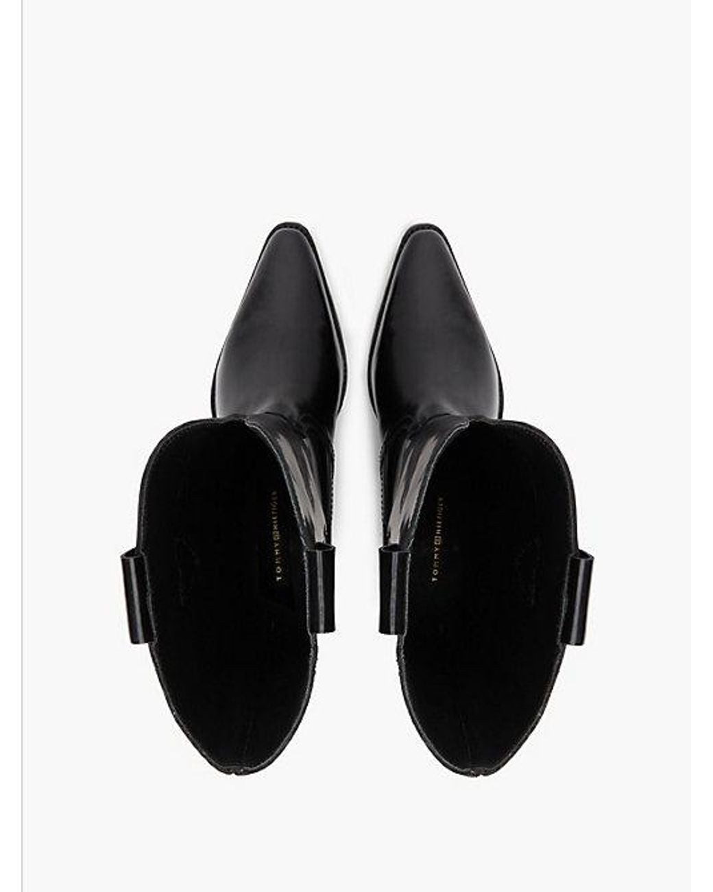Tommy Hilfiger Black Th Monogram Leather Cowboy Boots