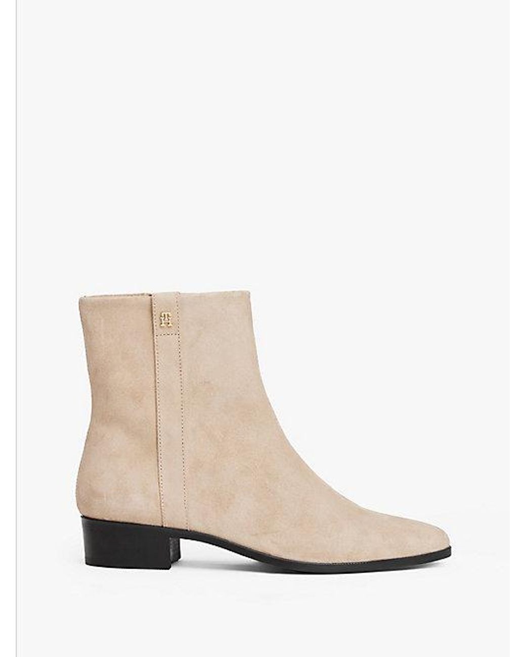 Tommy Hilfiger Natural Suede Pointed Toe Ankle Boots