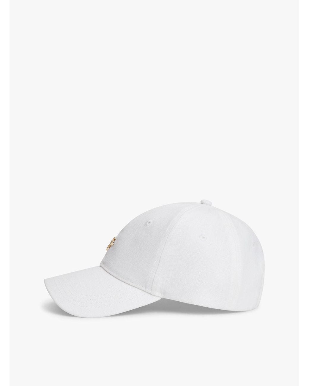 Tommy Hilfiger White Pure Linen Piece Dyed Baseball Cap