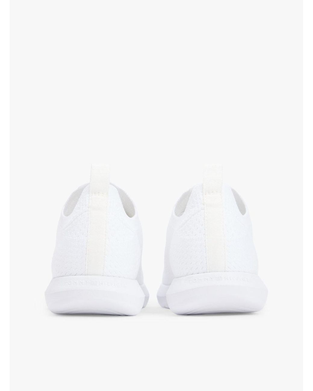 Tommy Hilfiger White Knit Lightweight Mono-Sock Slip-On Trainers