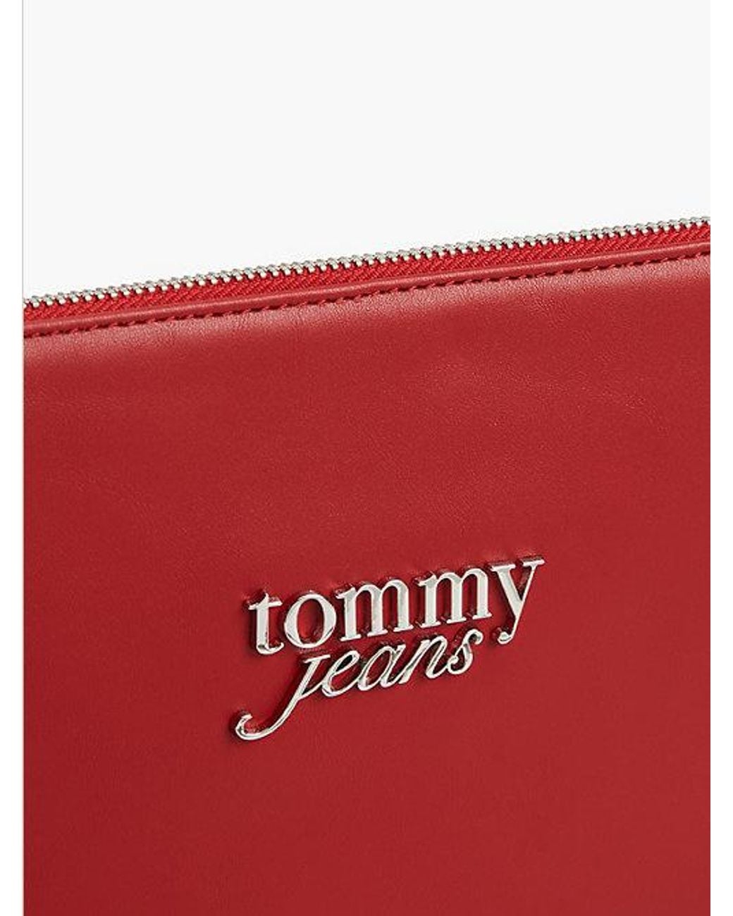 Tommy Hilfiger Red Tommy Jeans Metal Logo Wrist Strap Pouch