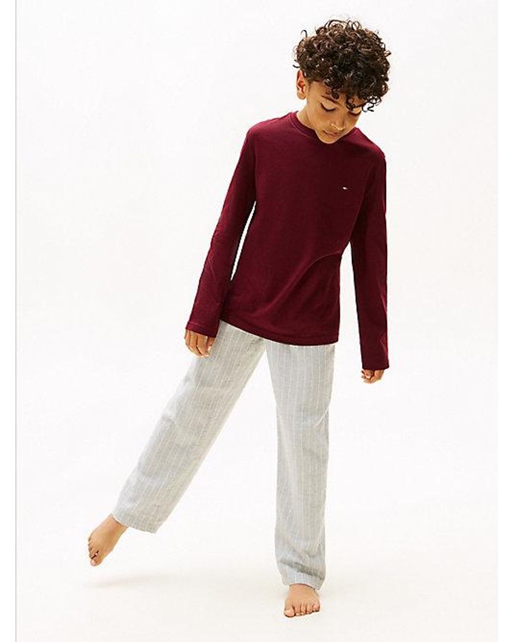 Tommy Hilfiger Red Signature Print Flannel Pyjama Bottoms