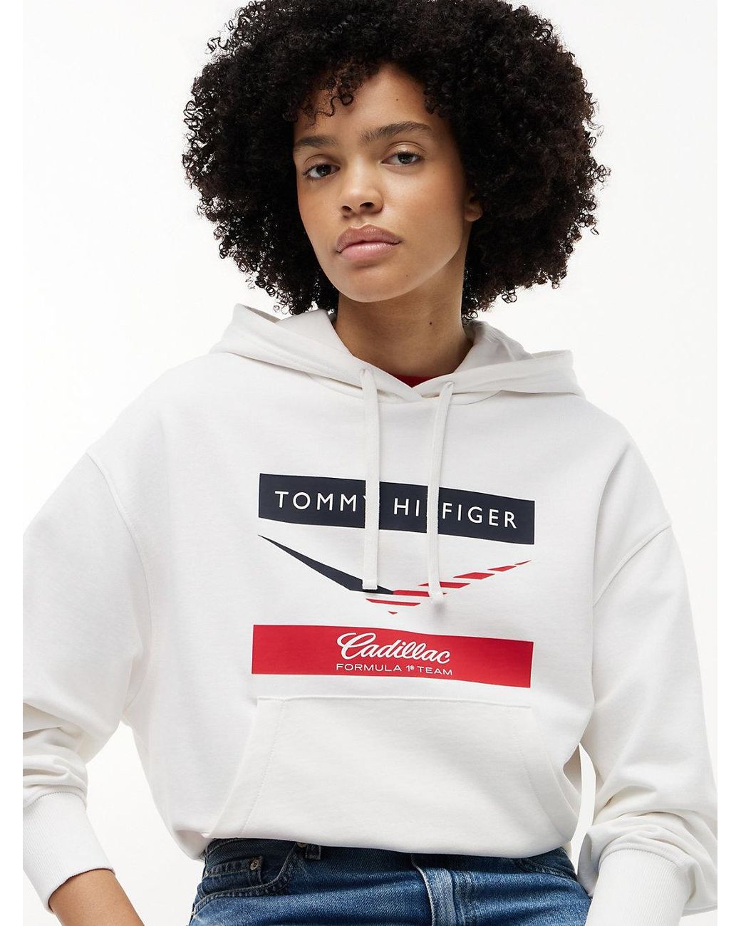 Tommy Hilfiger White Th X Cadillac Formula 1® Team Chevron Hoody