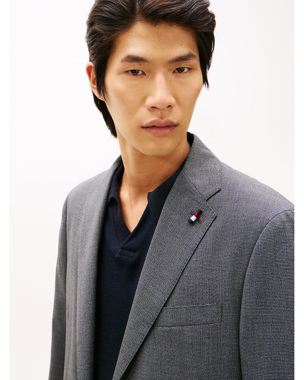 Tommy Hilfiger Gray Textured Wool Blend Suit for men