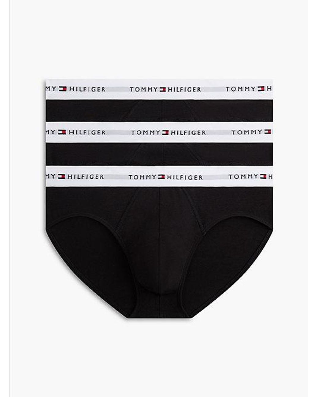 Tommy Hilfiger Black 3-Pack Signature Repeat Logo Waistband Briefs for men