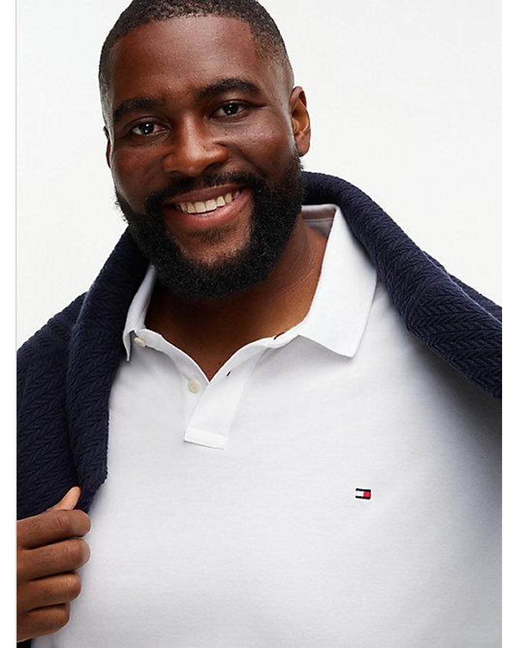 Tommy Hilfiger White Plus 1985 Regular Fit Long Sleeve Polo Shirt for men