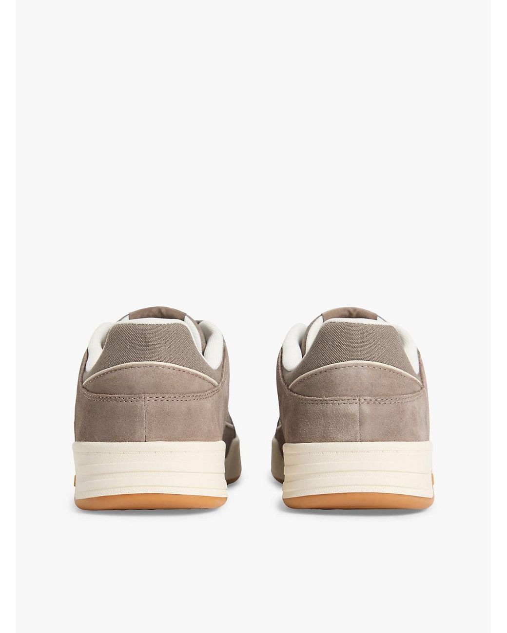 Tommy Hilfiger White Canvas Leather Cupsole Trainers for men