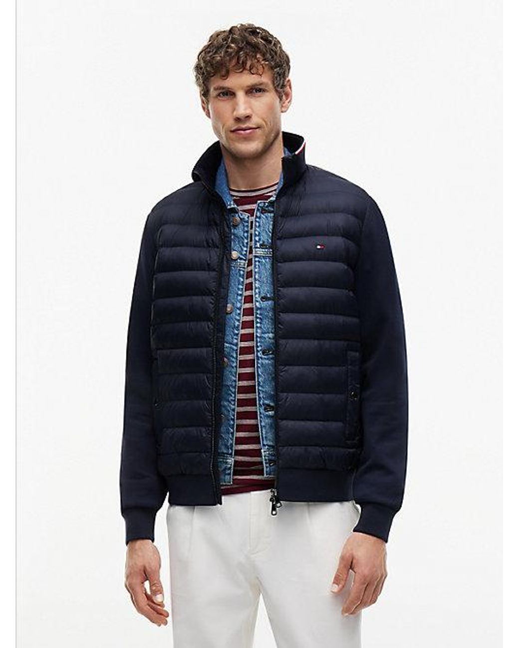 Tommy Hilfiger Blue Intechno Knit Zip Thru Sweatshirt for men