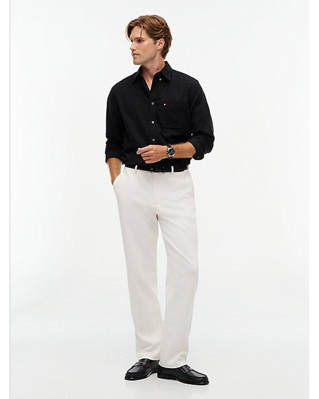 Tommy Hilfiger Black Relaxed Fit Soft Textured Shirt for men
