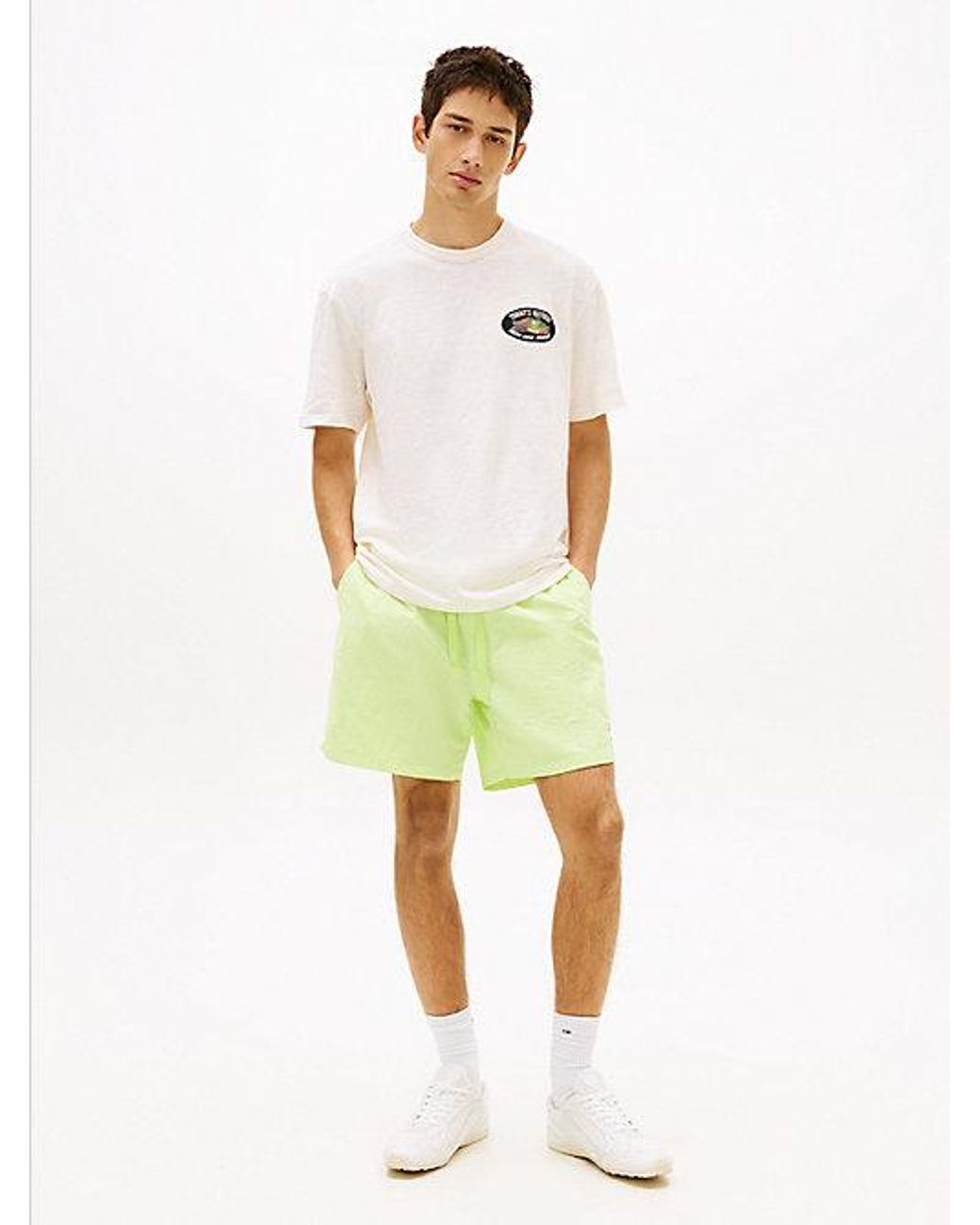 Tommy Hilfiger Green Logo Relaxed Shorts for men