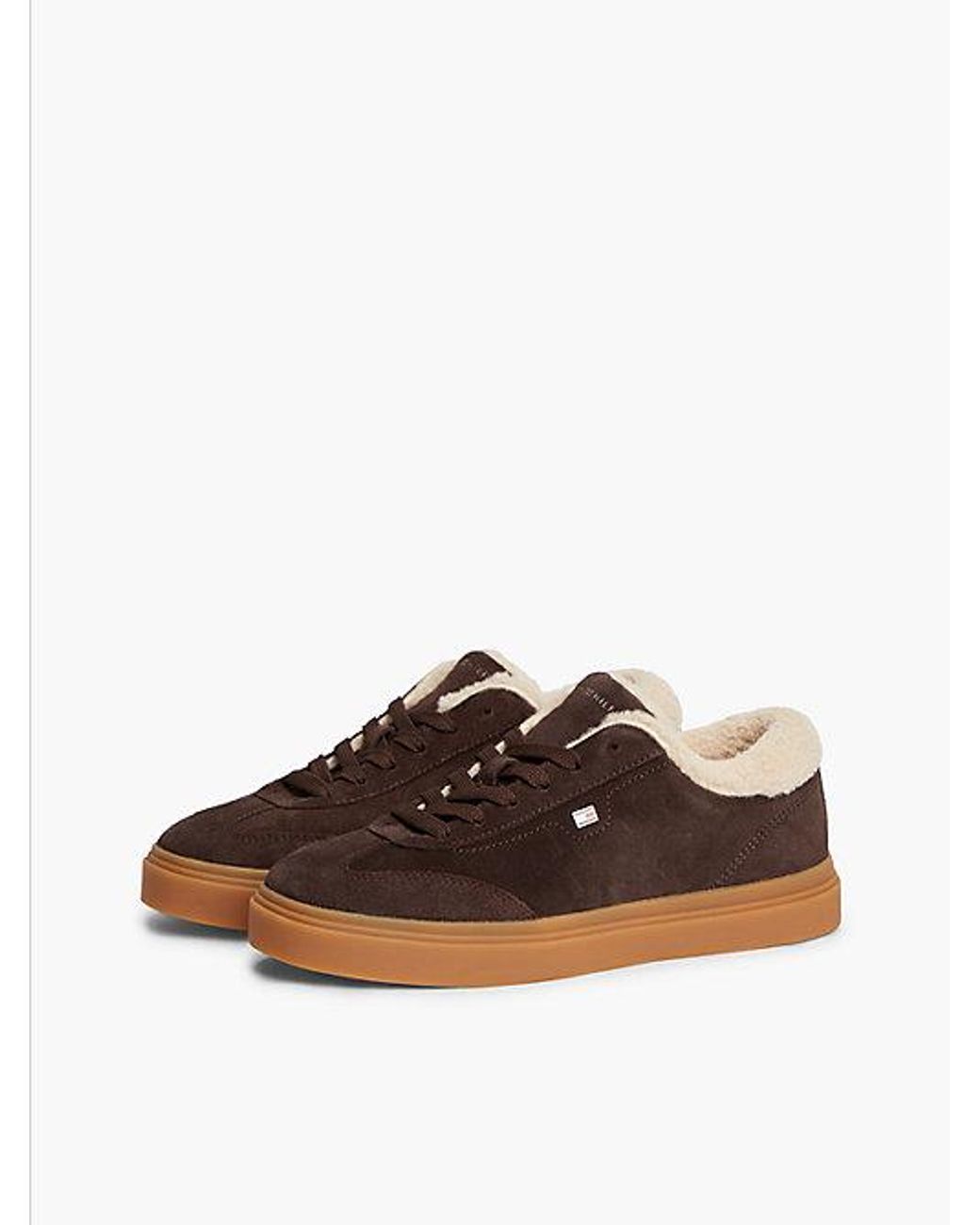 Tommy Hilfiger Brown Leather Warm Lined Cupsole Trainers