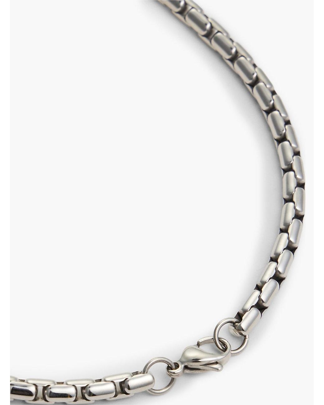 Tommy Hilfiger White 3D Flag Stainless Steel Chain-Link Necklace for men