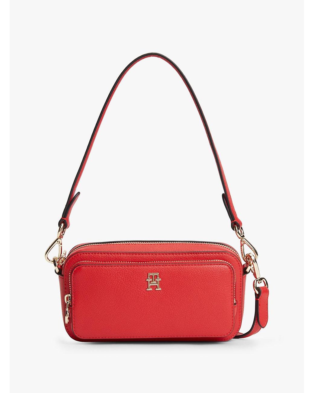 Tommy Hilfiger Red Th Monogram Crossbody Camera Bag