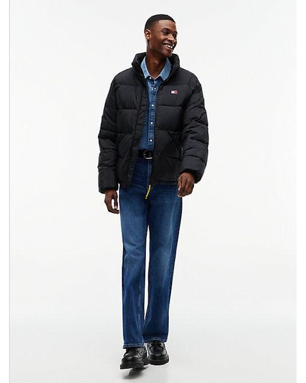 Tommy Hilfiger Blue Tommy Jeans Water Repellent Crinkle Relaxed Puffer Jacket for men