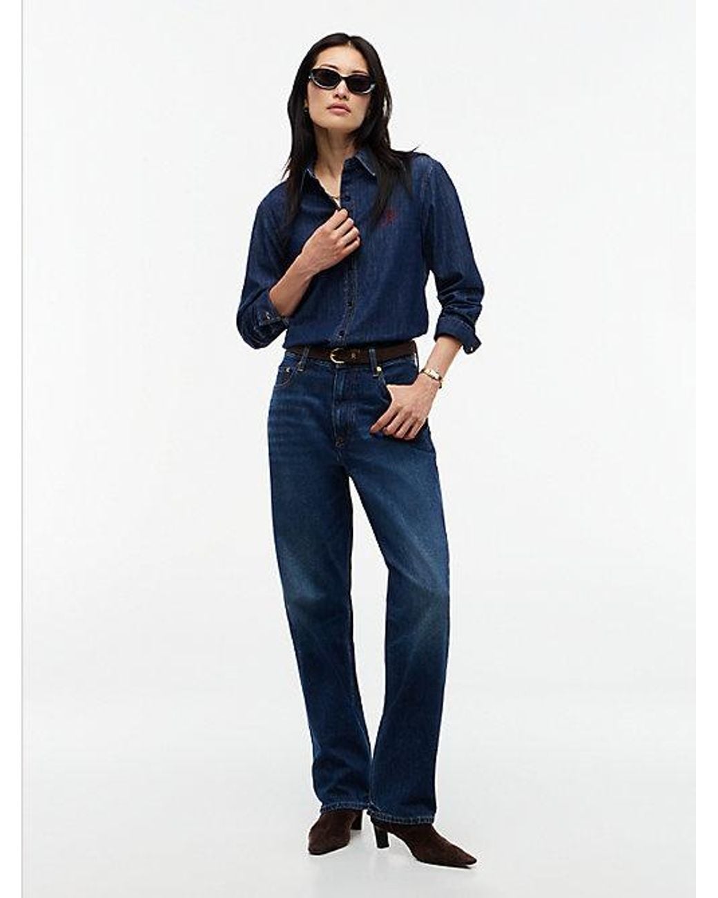 Tommy Hilfiger Blue Sarah High Rise Straight Faded Jeans