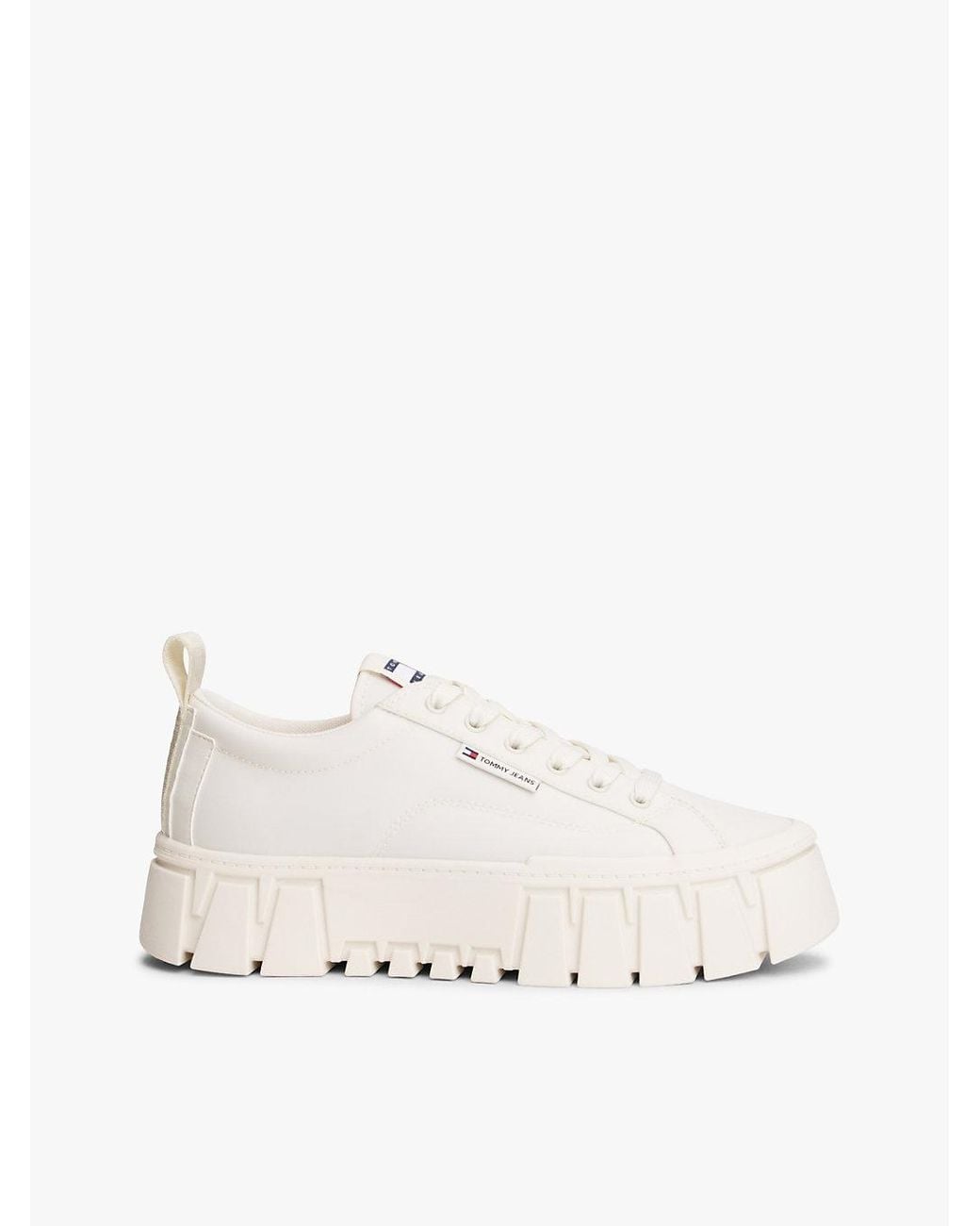 Tommy Hilfiger Natural Logo Tab Platform Cleat Trainers