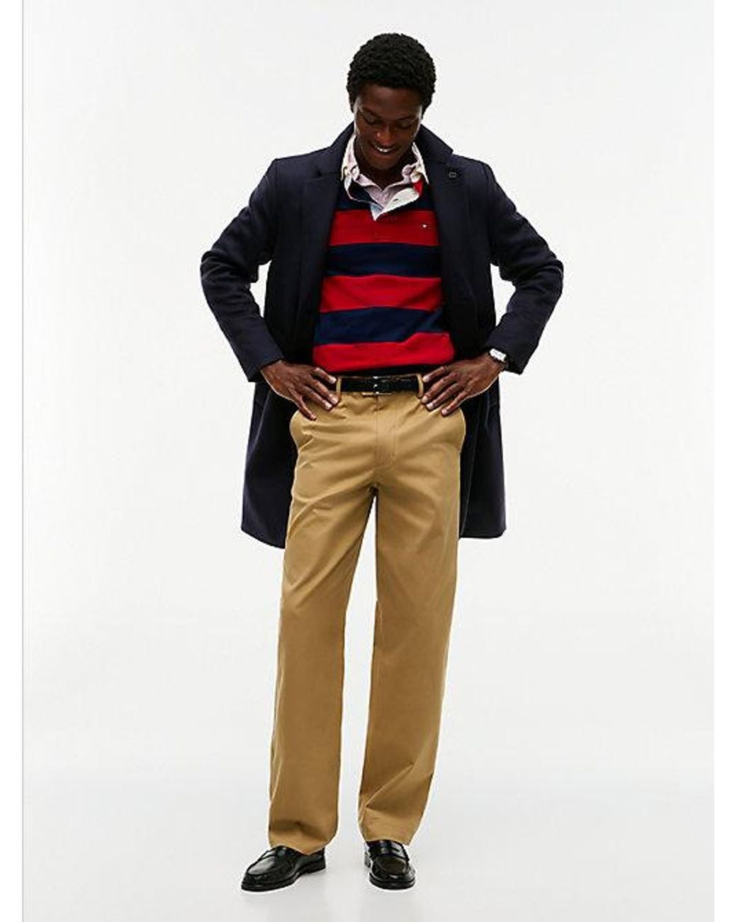 Tommy Hilfiger Red Rugby Stripe Jersey Sweatshirt for men