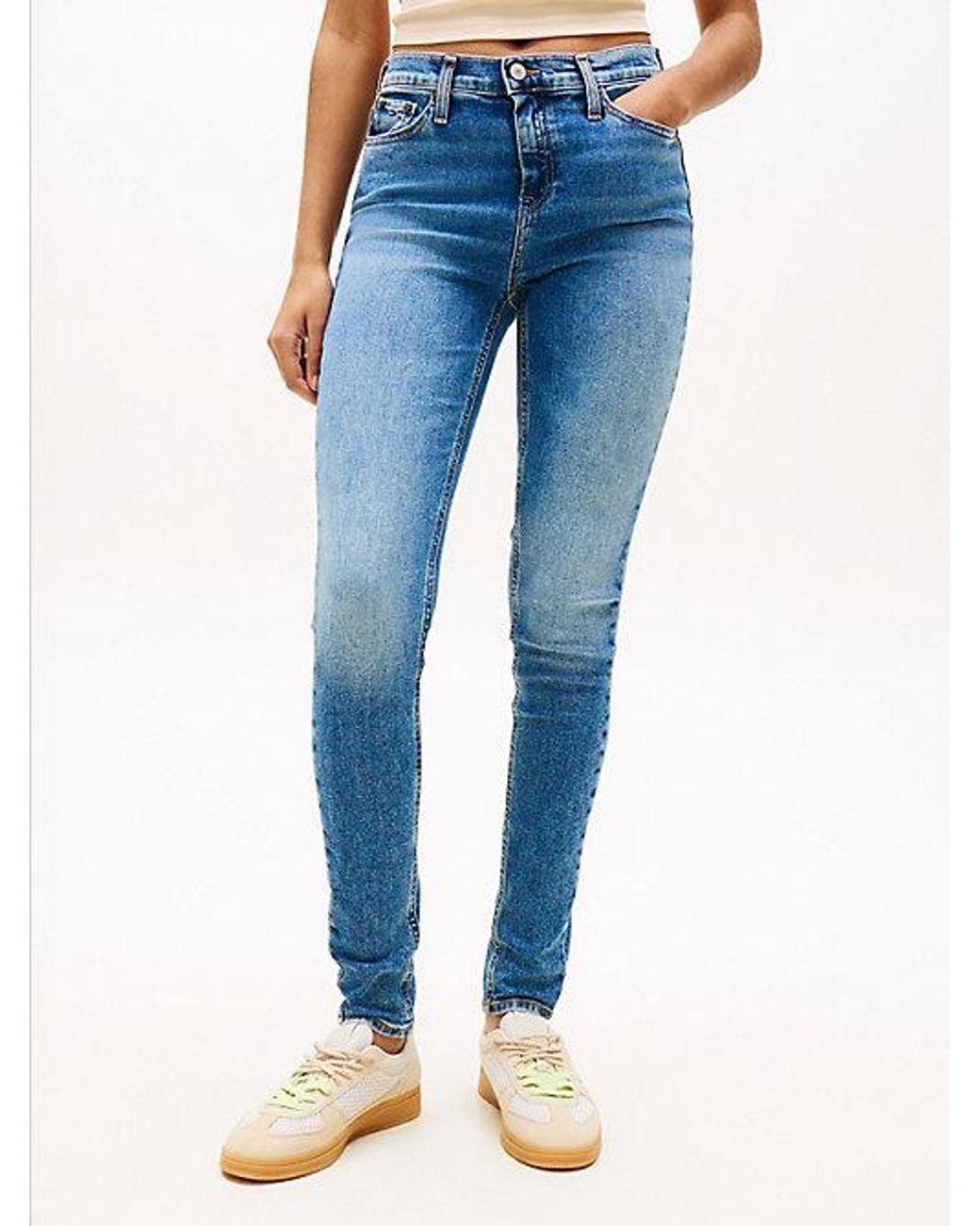 Tommy Hilfiger Blue Nora Faded Mid Rise Skinny Jeans