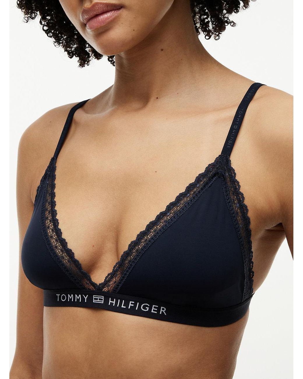 Tommy Hilfiger Blue Lace Unlined Triangle Bra