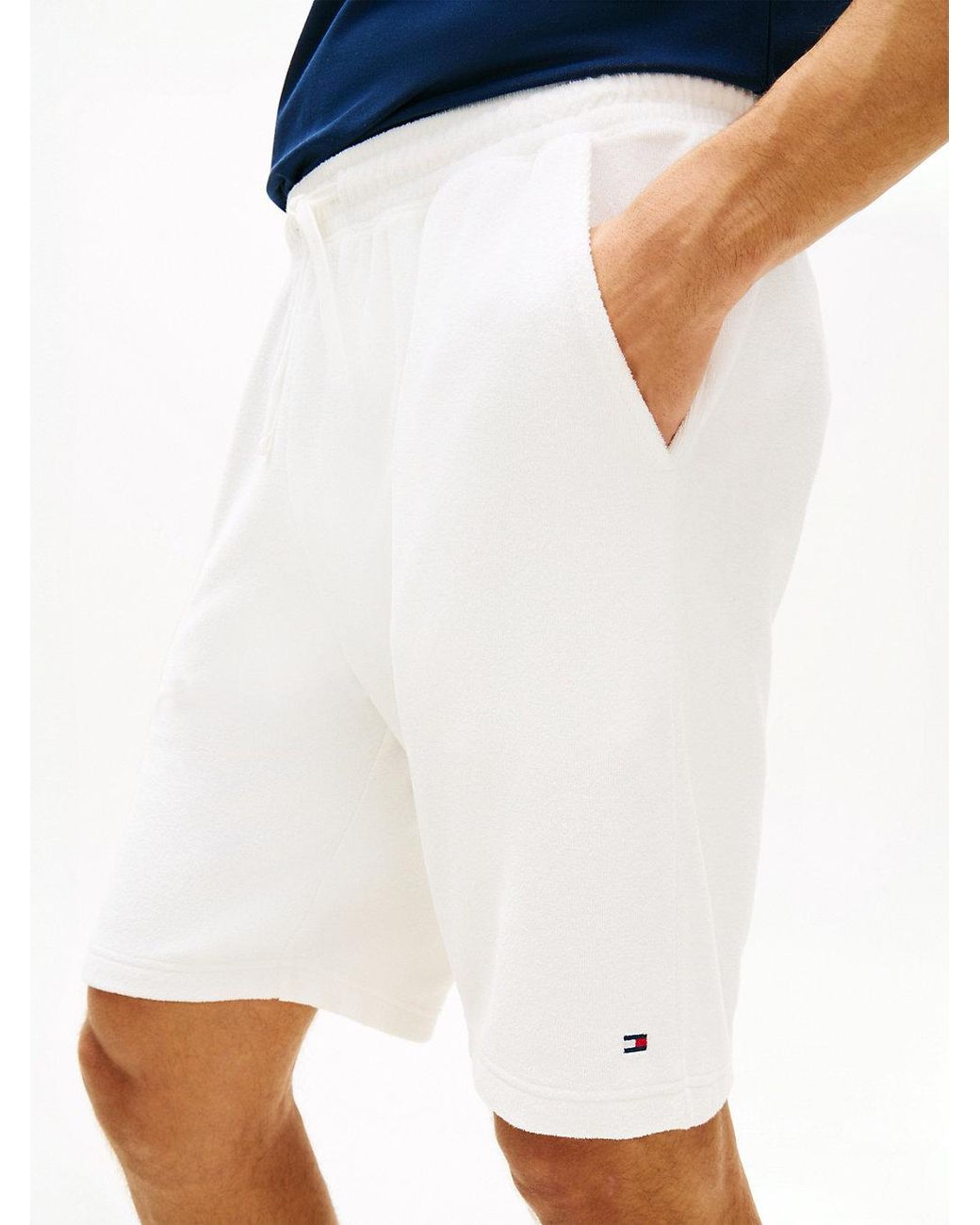 Tommy Hilfiger Blue Flag Embroidery Towelling Sweat Shorts for men