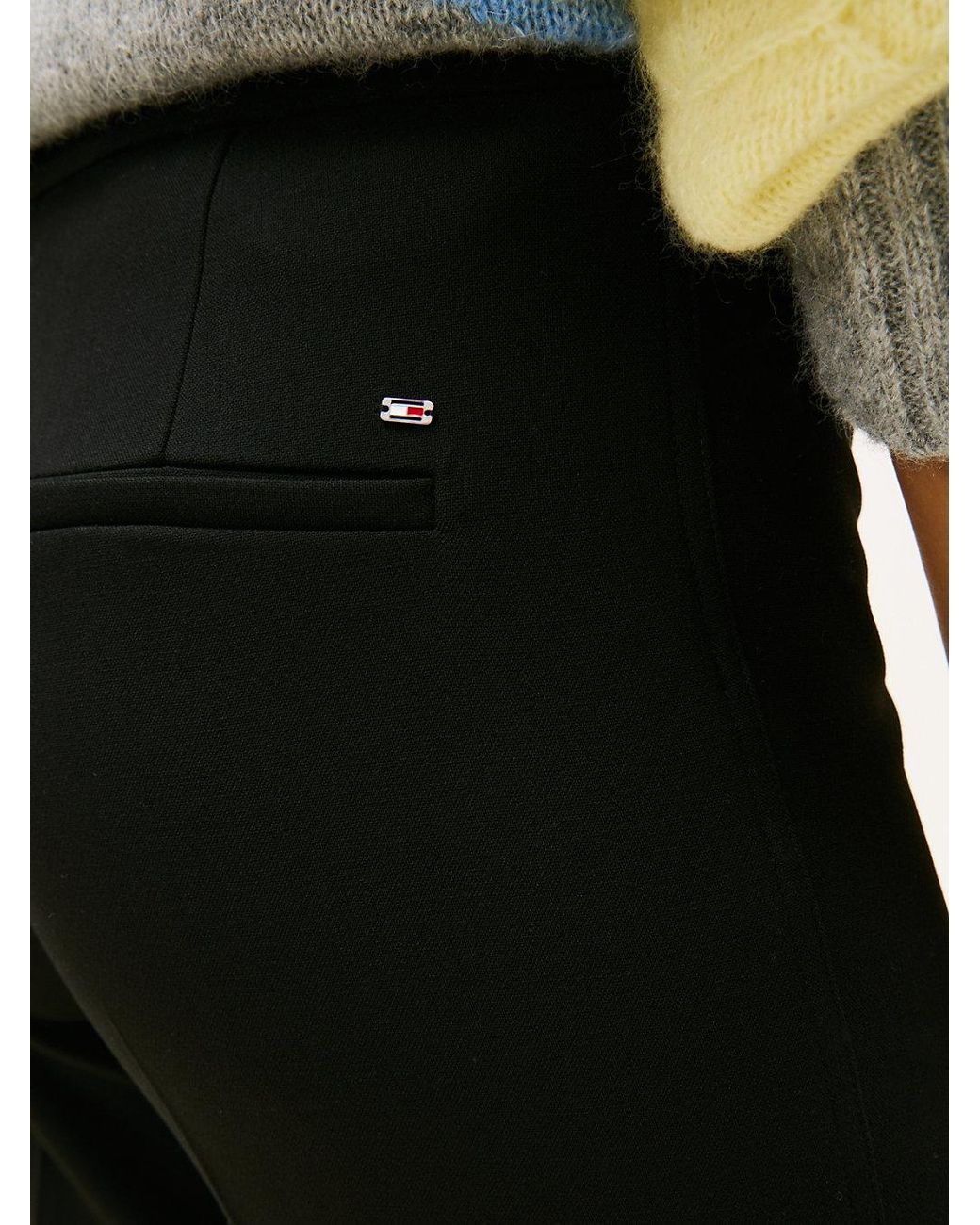 Tommy Hilfiger White Pressed Crease Kick Flare Trousers