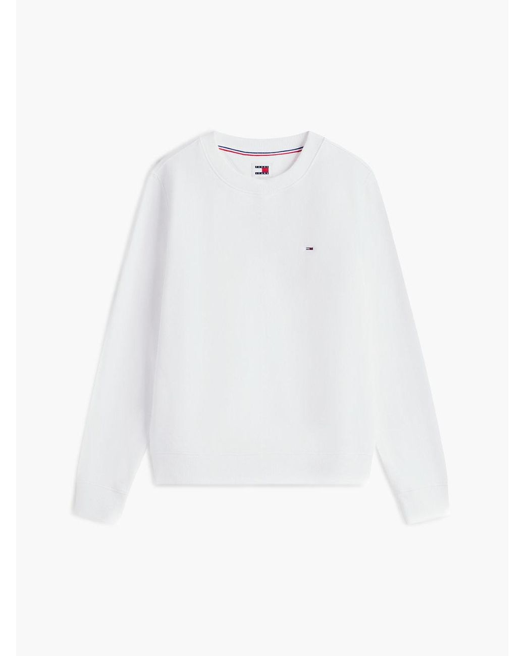 Tommy Hilfiger White Flag Embroidery Brushed Fleece Sweatshirt