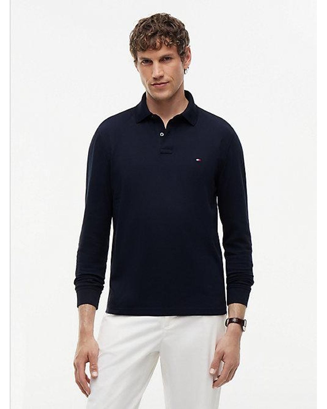 Tommy Hilfiger Blue 1985 Regular Fit Long Sleeve Polo Shirt for men