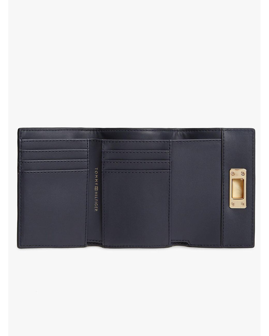 Tommy Hilfiger Natural Modern Th Monogram Turn Lock Trifold Wallet