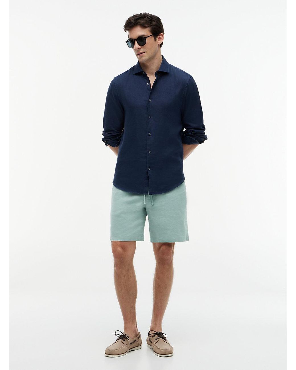 Tommy Hilfiger Multicolor Dover Linen Blend Regular Fit Chino Shorts for men