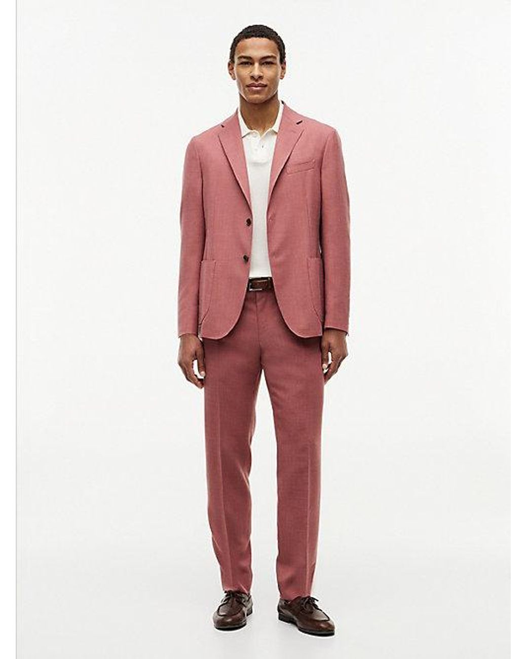 Tommy Hilfiger Red Regular Canvas Trousers With Linen for men