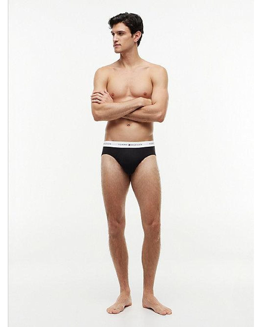 Tommy Hilfiger Black 3-Pack Signature Repeat Logo Waistband Briefs for men