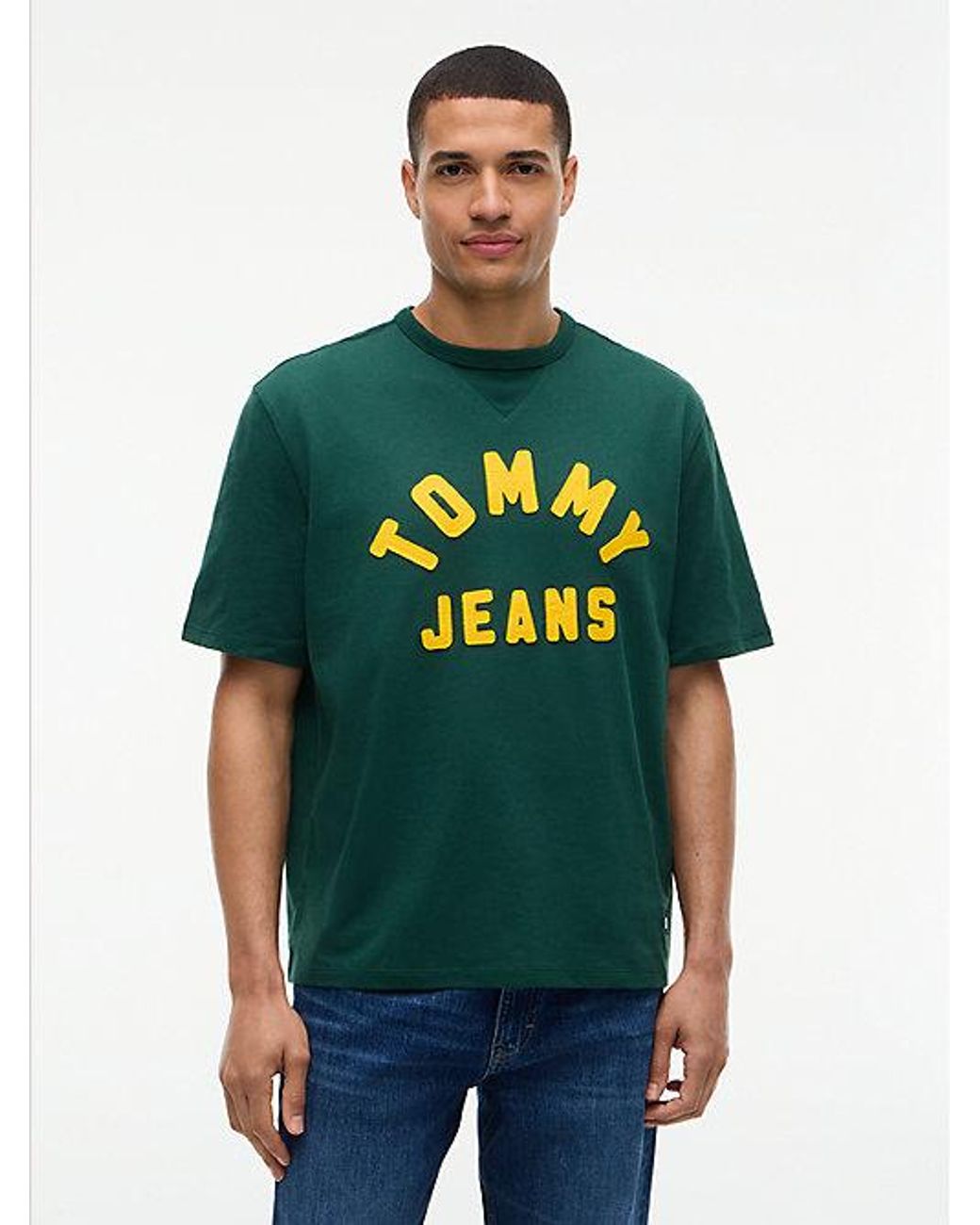 Tommy Hilfiger Green Tommy Jeans Classic Logo Oversized Jersey T-Shirt for men